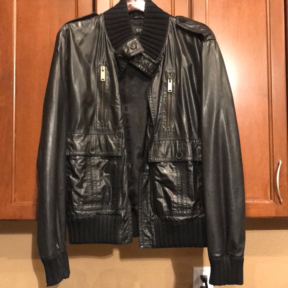 Gucci  mens leather bomber